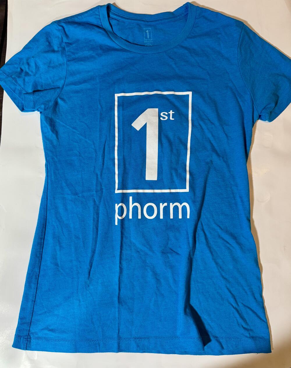 1st Phorm Shirt Womens Medium Blue Core Values Graphic Fitness Gym Tee